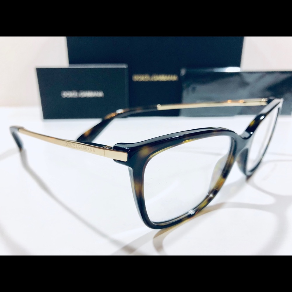 Dolce & Gabbana Eyeglasses Havana Brown w/ Gold - Picture 3 of 8